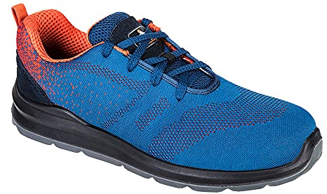 Portwest Steelite Aire Trainer S1P, Size: 48, Colour: Blue/Orange, FT25BLO48