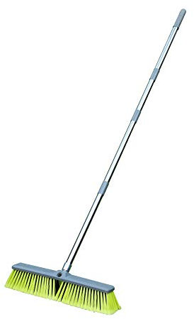 PHYEX Balai Poussoir amélioré de 45,7 cm avec Long Manche réglable, Longueur Totale de 139,7 cm, Brosse à récurer Multi-Surfaces pour Nettoyage de terrasse, Patio, Garage, allée