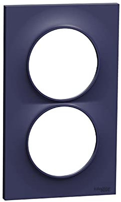 Schneider Electric - Odace Styl, plaque Cobalt 2 postes verticaux entraxe 57mm - S550714