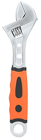 Universal Socket Wrench , 8/10 Inch Adjustable Wrench Multifunction Non Slip Handle Spanner for Home Repair(L)