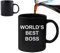 The Office Dunder Mifflin World's Best Boss Magic Heat Changing Tasse Weihnachten Funny Gift Presents Celebration Spülmaschinenfest Mikrowellenfest, Schwarz/Weiß