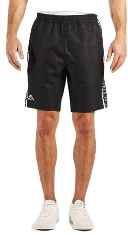 Kappa Herren Brille Graphik Shorts, Schwarz, M
