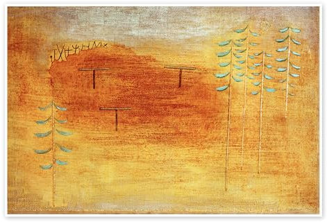 Ort der Verabredung Poster von Paul Klee 100 x 70 cm Orange Wandbilder Wanddeko