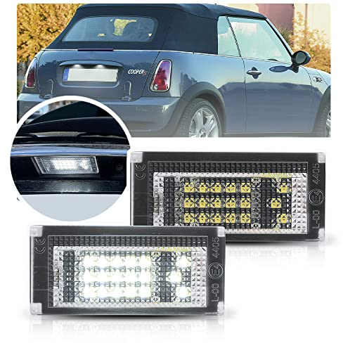 LED-Kennzeichenbeleuchtung, kompatibel mit Mini Cooper R50 R52 Covertable R53 Coopers, 2 LED-Rücklichter, Registrierungslampen