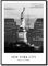 daazoo Rahmenbild Statue of Liberty & Chrysler Building | Wandbild mit Rahmen schwarz Hochformat | Bild New York City Skyline | Wohnzimmer Büro | schwarz weiss | 50 x 70 cm