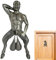 2025 New Funny Old Man with Special Decorations Door Pendant, Muscle Man Door Knocker, Resin Porch Pendant Figure Model Doorbell for Front Door Home Wall Crafts Decorations, Silver