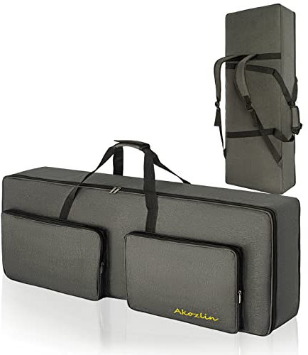 AKOZLIN 76 Key Keyboard Bag Portable Electric Piano Padded Case Universal Waterproof Oxford Thicken Gig Bag with 10mm Pearl Padded 46.5×18.9×6.3