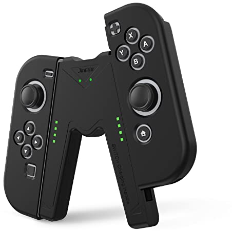 JINGDU Ladegriff für Switch NS/Switch OLED Joy Con,Griffhalterung Gaming Griffgriff Controller Für Nintend Switch Joy-Con,USB-C-V-förmiger Controller,Black