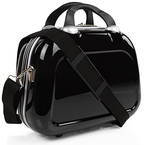 SKPAT - Kosmetikkoffer Hartschale Groß, Beautycase Damen, Trolley & Handgepäck Koffer: Beauty Case Hartschale, Kosmetik Koffer, Kosmetiktasche Groß - Ideal für Reisen!, Schwarz