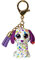 Ty - Anneau porte-clés Mini Boos Clips - Chien - Darling - Multicolore - Avec gland violet - Le porte-clés tendance inspiré des célèbres peluches aux yeux grands scintillants - 10 Cm - 25056
