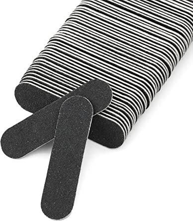 HUIANER 300PCS Nail File Set (180/240 Grit) Disposable Mini Nail File Double Sided Emery Boards Home or Professional Manicure Tools Nail Studio Home Nail Care (Black)