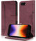 AsWant Custodia per iPhone SE 2022 5G/SE 2020/6/6S/7/8, Custodia Magnetica Libro Premium PU Cover iPhone 8, Portafoglio Flip Case Libro Portafoglio Custodia per iPhone SE 2022 (Rosso)