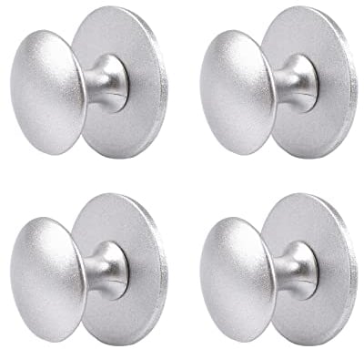 MOROBOR Edelstahl Schubladenknöpfe, 4pcs Self-Stick Instant Cabinet Handle Pulls, Adhesive Sliding Door Stick On Handle mit Montageschrauben für Glas Schrank Schrank Schublade (Streaming Silver)