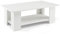 COSTWAY 2-Tier Coffee Table, Wooden Cocktail Tea Center Table with Storage Shelf & 5 Support Legs, Modern Rectangle Accent End Sofa Side Tables for Living Room, Bedroom and Office (White)