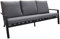 4 jahreszeiten gartenmobel 3-Sitzer Loungesofa | Bezano | Matt Schwarz/Grau | Aluminium