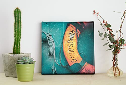 Rettungsring Hamburger Hafen Leinwand Druck Fotografie 20 x 20 cm Kunst Fotografie Wanddeko Wandbild