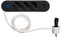SIMON - Enchufe Múltiple, Regleta de Enchufe Plano, Ladrón de Enchufes con Interruptor de Luz, Ordenacables, 3 Tomas + 2USB, Quickcharge, Cable 1,4 m y Clavija Extraplana Lateral, Color Blanco y Negro