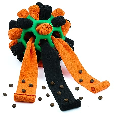 Yikko Schnüffelball für Hunde, Interaktives Tragbares Hunde Schnüffelspielzeug Schnüffelteppich Puzzle Spielzeug Slower Food Training für Kleine Mittelgroße Haustier (Feiertag Schwarz)