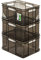 PAFEN 3x Euro Stapelbox 28l - 43 x 35 x 24 cm - Aufbewahrungsbehälter Euro-box Transparent Stapelkasten Transport Eurobehälter aus PP, Schwarz