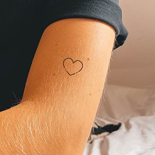 Inkster® Herz mit Punkten Tattoo | Temporäres Tattoo mit EU-Kosmetikzertifizierung | wasserfest + vegan | revolutionäres 2-Wochen-Tattoo | Fake Tattoos und Klebetattoos für Erwachsene