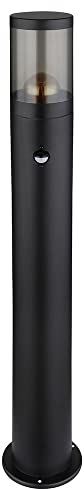 Wegeleuchte mit Bewegungsmelder Außen Aussenleuchten Garten Standleuchte Stehlampe Bewegungsmelder, Edelstahl schwarz rauch, E27 Fassung, DxH 14x80 cm