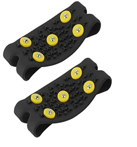 KURTIK Steigeisen,Steigeisen für Bergschuhe 1 Paar 5-Bolzen-Schnee-Eisklauen Klettern Anti-Rutsch-Spikes Griffe Krämpfe Cleats Schuhe Cover for Frauen Männer Stiefel Abdeckungsgröße 35-43