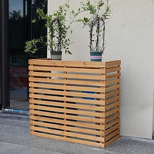 TAHALI Wooden Air Conditioner Cover Outdoor Outer Hood of Louver Air Conditioner, Air Conditioner Outsidehine Rack, Solid Wood Air Conditioner Cover, Flower Stand,H-105 * 45 * 95cm