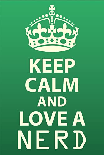 AGDeko® Blechschild 18x12 cm Keep Calm and love a nerd zum Aufhängen oder Stellen Raum Dekoration