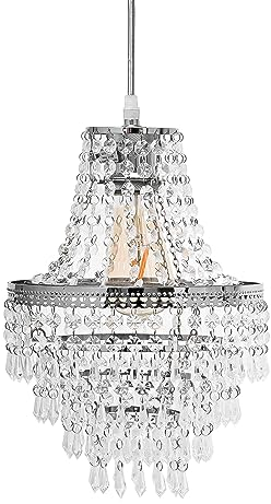 Innoteck Acrylic Teardrop Pendant Light Shade - Modern Chandelier Ceiling Light Shades - for Living Room, Bedroom, Home, Office, Bar, Café - Decorative Lampshade - E27 to B22 Size Adaptor Included