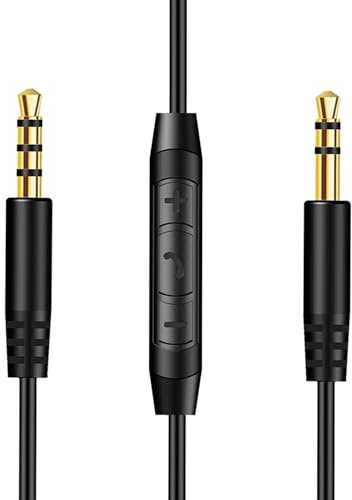 Replacement Beats Headphone Audio Cable 3.5mm to 3.5mm Aux Cord Compatible with Beats by Dr Dre Solo3 Solo2 Studio3 Studio2 Wireless Pro Mixr Detox Sony WH-1000XM4 WH-1000XM5 with Mic & Volume Control
