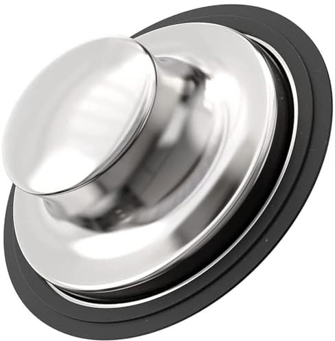 cozydiscount - Tapón para Fregadero de Cocina, diseño Stopper, Acero Inoxidable y Goma, 100% Puro, tamaño estándar 85/89 mm. Cromo Pulido