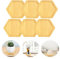 LPAMABA Juego de 6 Platos para Velas Hexagonales Platillos para Velas de Madera Velas Platos Decorativos Velas de Pilar Posavasos de Madera Velas Plato de Madera Posavasos de Madera