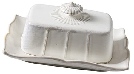 MAGICLULU Keramik Butterplatte Mit Deckel Rechteckige Butterdose Aus Porzellan Butterbehälter Für Küche Und Restaurant Frischehaltend Vielseitige Butter Und Käseplatte