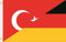 U24 Fahne Flagge Türkei-Deutschland Hissflagge 90 x 150 cm