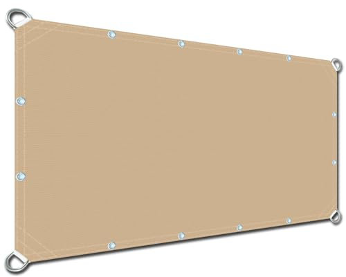 Sonnensegel Rechteckig Wasserdicht 3x10m, UV-Block Sunprotect Wasserdichtes Windschutz Markisenstoff TerrassenüBerdachung für Außenbereich Camping Khaki