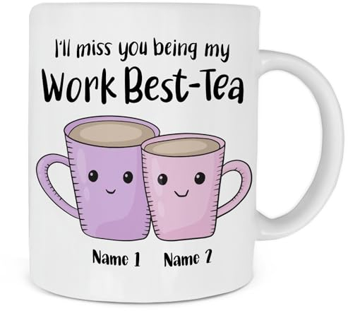 Personalised I'll Miss You Being My Work Best-Tea Mug, Leaving Gift for Colleagues Bestie BFF, New Job Mug for Men Women Coworker Manager (Mug)