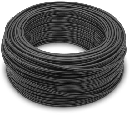 Cavo Elettrico Unipolare 1,5mm - 2,5mm - 4mm 100mt - Vari Colori Disponibili - Perfetto per Impianti Elettrici e Cablaggi - Cavi Elettrici di Alta Qualità (Nero, 1,5mm)
