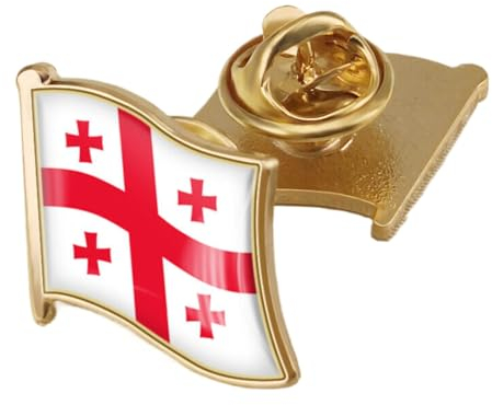 Anstecknadel Mit Leuchtendem Roten Kreuz Und Georgien-Flagge,Emaille-Anstecker,Kunst,Originelle Brosche,Kartenschnalle,Charm,Kreativer Schmuck Für Frauen Und Männer,Party-Erinnerungsstücke,Ges