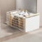 Pull Out Cabinet Organiser, pull out kitchen storage Foldable, 23.5*19.5*39.5~56.5cm, Kitchen Cupboard Organiser with Handle, No Drill Adjustable Drawers, Slide Out Drawers for Kitchen Cabinets, White