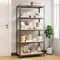 Genérico Wenjingqi-152879 Robustes Regal, 5 Ebenen, Stahl-Sperrholz, Grau