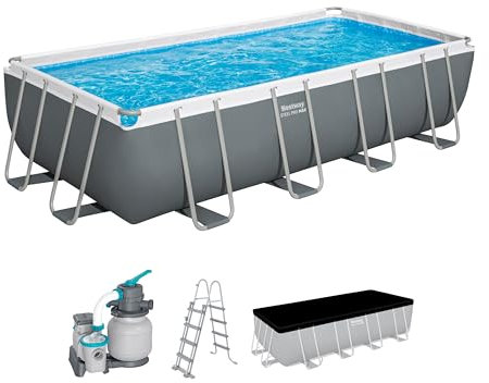 Bestway 56466-7 Set piscina fuori terra Steel Pro MAX - 5,49 m x 2,74 m x 1,22 m, grigio
