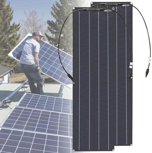 vnmudzeo 400 W 800 Kit De Panneau Solaire Mono Flexible Portable W, pour Camping-Car, Bateau, Tente, Voiture, Chargeur Hors RéSeau Pliable à 30 °, avec ContrôLeur 40 A,400W-Black