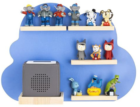 Haushalt International Kinder Wandregal Dekoregal für Hörspielfiguren und Hörspielbox komaptibel zu Tonie-Box/Toniebox