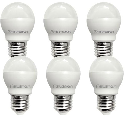 FEILEMAN Glühbirne E27 LED Warmweiß Ultrahelle 8W (Ersetzt 70W) 880LM 2700K, E27 LED Birne G45/P45 Golf Energiesparlampe G45 Mini Globe Birne Nicht Dimmbar, 6 Pack