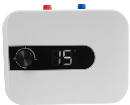 Calentador de agua, mini calentador de agua instantáneo, potencia de 1500 W, acero inoxidable 316, temperatura ajustable, inicio de baja presión de agua, almacenamiento de agua