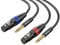 BEITSZ XLR Female to 1/4 Inch TRS Cable,Balanced XLR Microphone Cable to 6.35mm Jack Lead for Guitar, Mixer, Speaker, Playing Live(10M,2Pack)