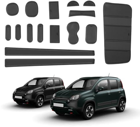 ECOZEN Per Panda City Cross/Hybrid 2021 – 2025, tappetino antiscivolo in gomma, adatto per console centrale, portabevande, vano portaoggetti, cuciture per porta, protezione e riduzione del rumore