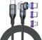AUFU 240W USB C Magnetic Charging Cable, 16PIN 2 in 1 Magnetic USB Cable 1.8M Fast Charging Cable 48V/5A, 180° Type C Charger Cable with Type C/Micro for Tablet Laptop Mac-Book Smartphone