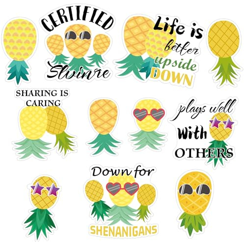 Ananas-Kreuzfahrt-Türmagnete, kopfüber Ananas-Magnete, 11 Stück, Ananas-Must-Haves, lustige magnetische Türschilder für Tür, Sommer, Party, Autozubehör, Kühlschrank-Dekoration