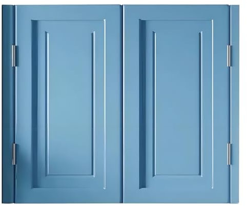 YVYKFZD Puerta Vaiven de madera maciza, Puerta Abatible interiores, Puertas Batientes de cafetería dobles con bisagras de metal, Puertas de Salón occidental, personalizables(Light blue,W60xH90cm(24x3